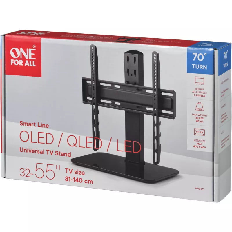 ONE For ALL | Soporte de TV de sobremesa Smart WM 2470 | Altura ajustable | 32-55 | Peso máximo (capacidad de carga) 40 kg
