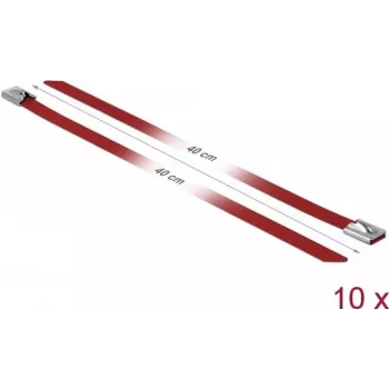 Bridas DeLOCK 18783 acero inoxidable rojo 400 mm 10 uds.