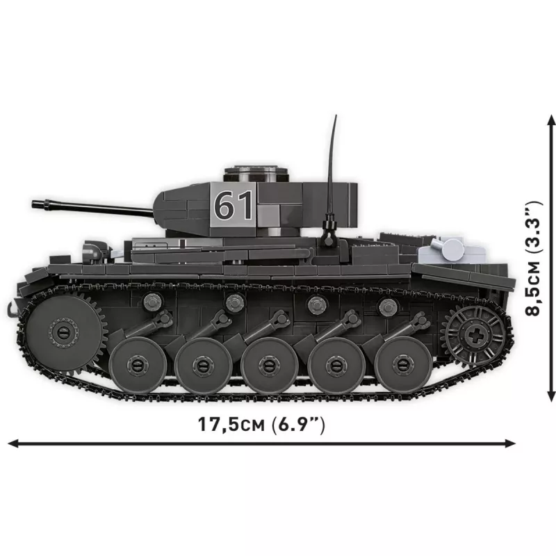 Set de construcción Cobi Panzerkampfwagen II Ausf. F – 813 piezas, negro, edad 9+