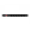Unidad de distribución de energía LANBERG PDU-06E-0200-BK — 6 salidas Type-E, 16 A, cable de 2 m, rack 1HE, 220–250 V