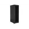 Armario rack Lanberg FF01-8042-23B de suelo de 19 pulgadas 42U 800x1000 mm, puerta de malla perforada, flat pack, negro