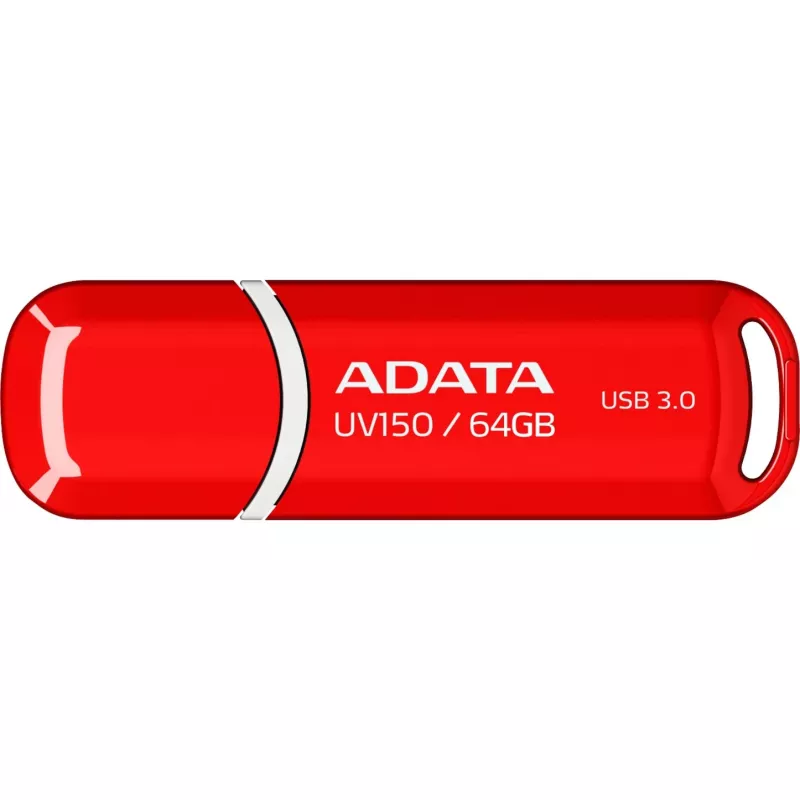 Memoria USB ADATA DashDrive UV150 64 GB, USB Type-A 3.2 Gen 1, rojo, diseño con tapa