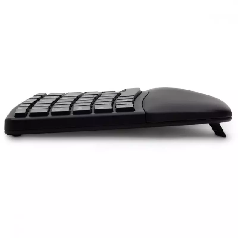 Kensington ProFit Ergo Teclado inalámbrico FR, tamaño completo (100%), con cable e inalámbrico, RF inalámbrico + USB, AZERTY, negro
