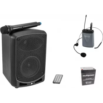 Set de micrófono inalámbrico Omnitronic WAMS-65BT con diadema y batería recargable