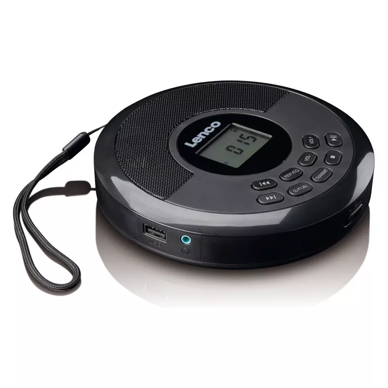 Reproductor de CD portátil Lenco CD-340BK — negro, diseño portátil