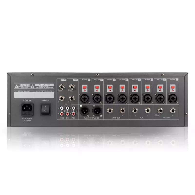 RM12 FX - Mezclador analógico con Bluetooth DSP EQ MP3 Phantom, 12 canales