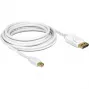 DeLOCK – Cable DisplayPort – Mini DisplayPort (M) – DisplayPort (M) – 3,0 m – blanco (83483)