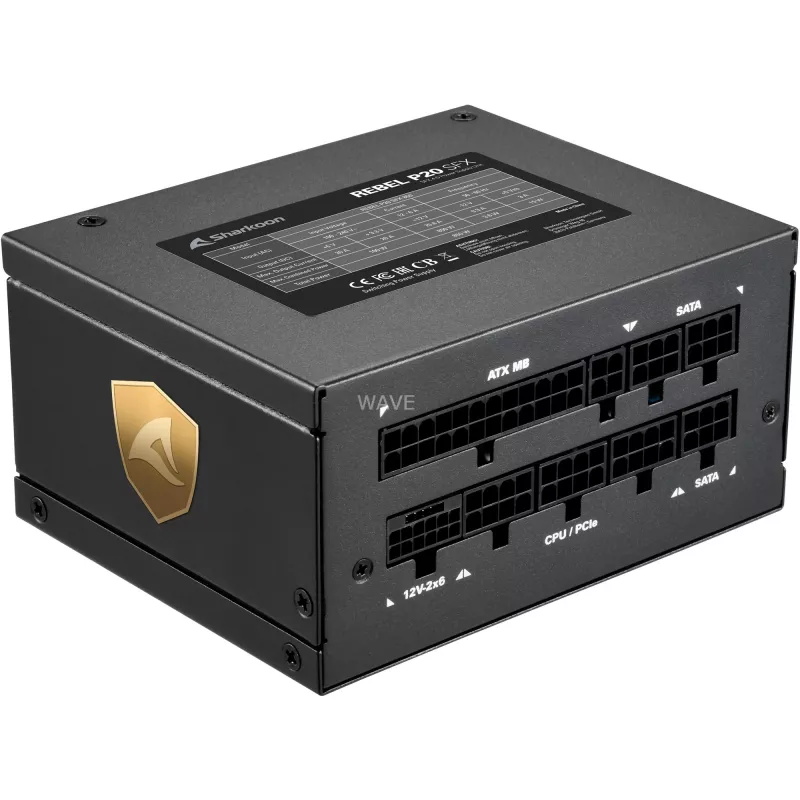 Fuente de alimentación Sharkoon Rebel P20 SFX 850 W 24-Pin ATX negra