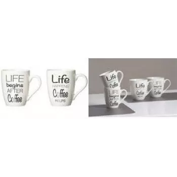 Taza de café de porcelana ritzenhoff & breker LIFE SPRÜCHE 310 ml apta para lavavajillas
