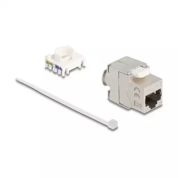 Delock 90723 Módulo Keystone delgado RJ45 a LSA Cat.6A, blindado, 180 grados, sin herramientas