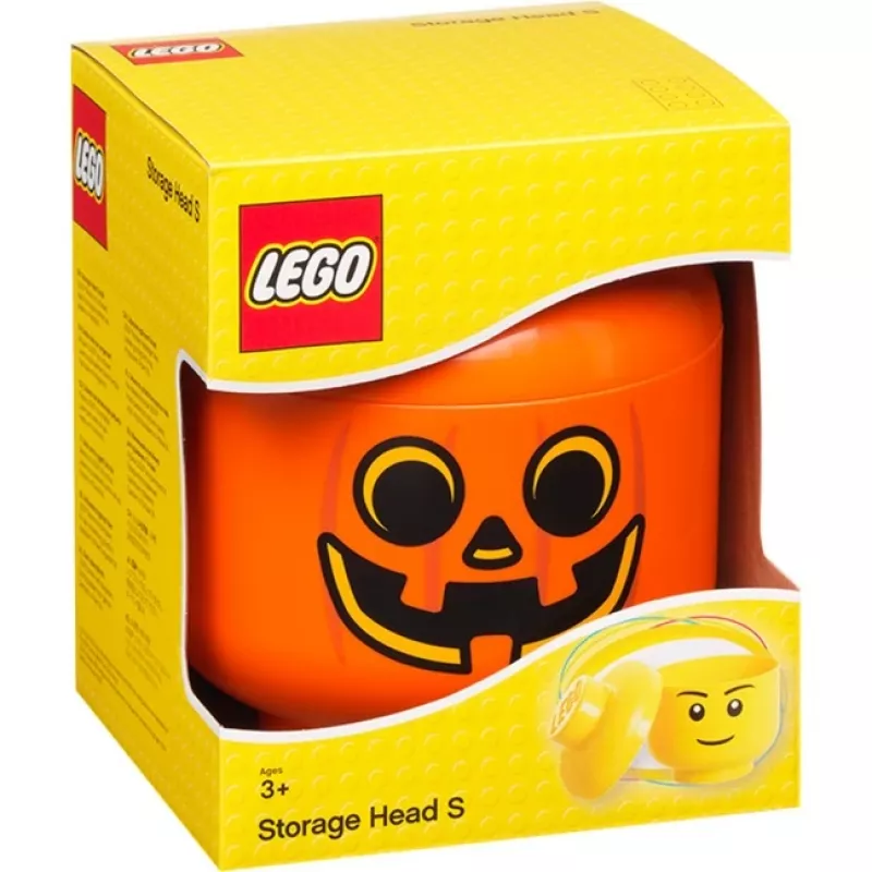 LEGO Storage Head calabaza, pequeño, caja de almacenamiento naranja/negro