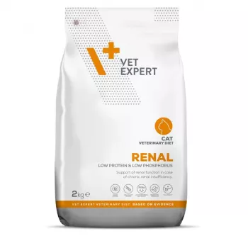 Comida seca para gatos VETEXPERT Renal dieta veterinaria para gatos adultos 2 kg — sabor huevo, proteína 22%, grasa 18%