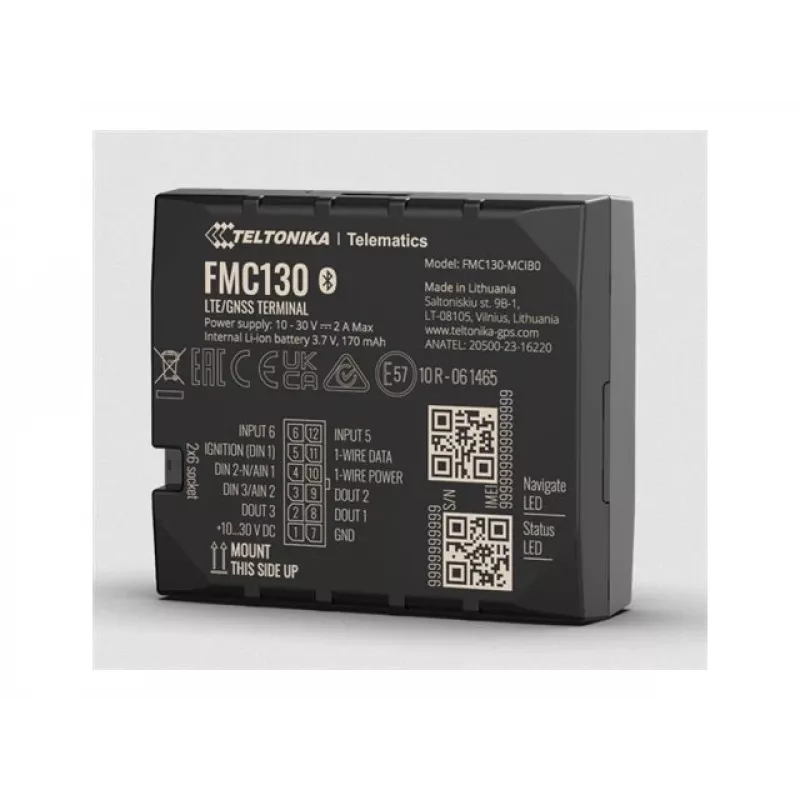 Rastreador GPS Teltonika FMC130 Coche Negro 2,4GHz Wi-Fi 802.11b/g/n