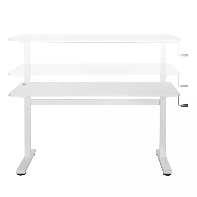 Escritorio Ergo Office regulable en altura manualmente, máx. 40 kg, altura máx. 117 cm, con tablero para trabajar de pie y sentado, ER-401 W