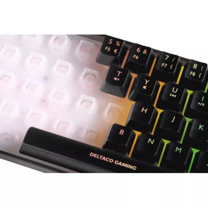 Teclado gaming Deltaco DK240 mini 60% USB, RGB negro