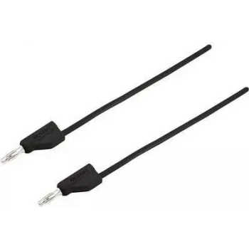 Cable de prueba VOLTCRAFT [conector macho 4 mm - conector macho 4 mm] 0,25 m negro MSB-300 (MSB-300-0.25-SW)