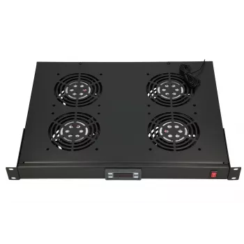 Panel de ventiladores Extralink 19 pulgadas 4 ventiladores con termostato