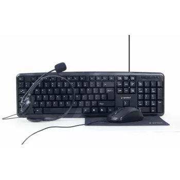 Gembird KBS-UO4-01 teclado ratón incluido Office USB QWERTY inglés de EE. UU. negro