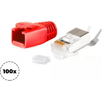 Conector macho RJ-45 ShiverPeaks 72067-100R rojo