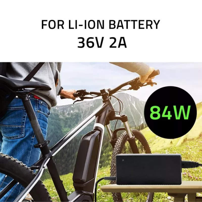 Cargador Qoltec 50761 para baterías de e-bike 36V | 42V | 2A | 5,5*2,5