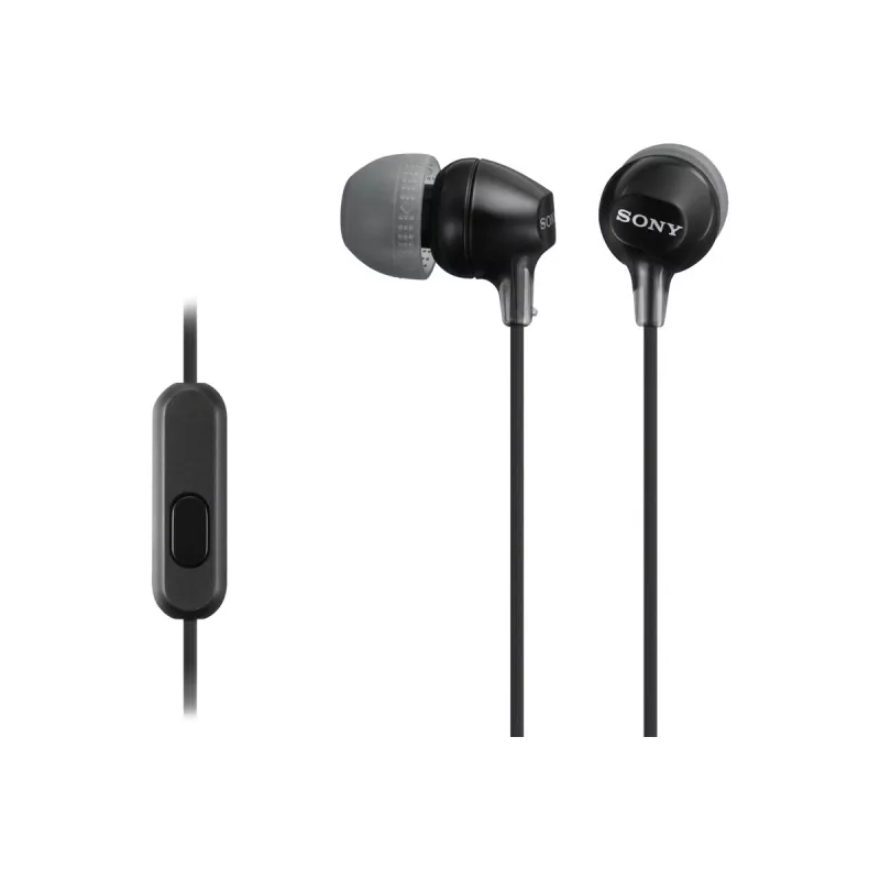 Sony MDR-EX15AP, con cable, 8 - 22000 Hz, Llamadas/Música, 3 g, Auricular, negro