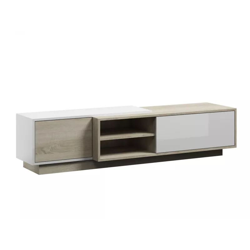 Mueble de TV Cama SIGMA1 180 roble Sonoma/blanco brillante