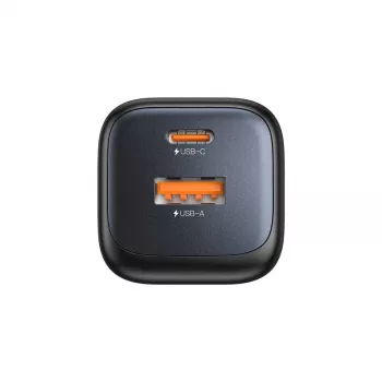 Cargador de pared Unitek P1128ABK01-EU – 2 puertos GaN USB‑C y USB‑A, 20W en total, negro
