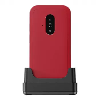 Feature-Phone Doro Leva E22 teléfono plegable, pantalla de 2,8 inch (7,11 cm), Single SIM, cámara de 0,3 MP, 1150 mAh, 127,8 g, rojo/blanco