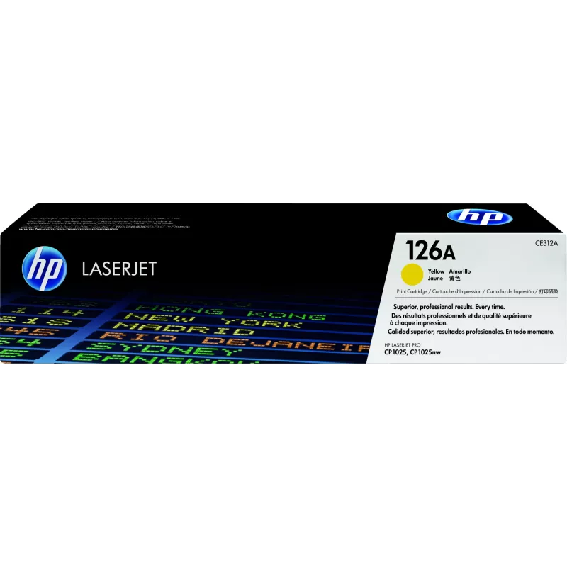 HP 126A Tóner original LaserJet Amarillo, 1000 páginas, Amarillo, 1 ud.