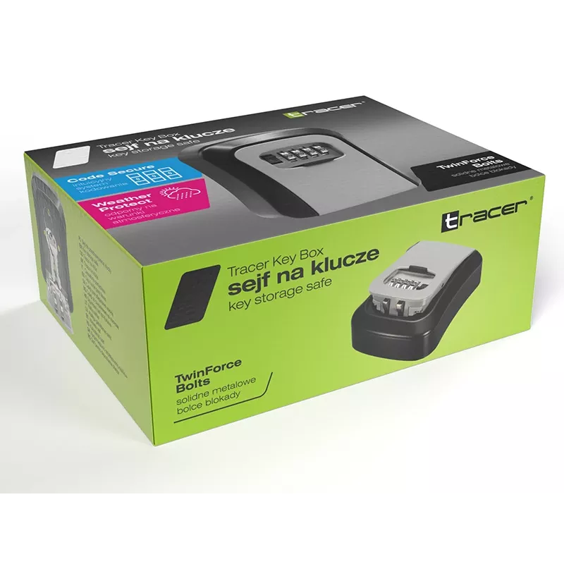 Caja de llaves de pared TRACER TRASEJ47647, construcción robusta de acero, almacenamiento con llave para llaves