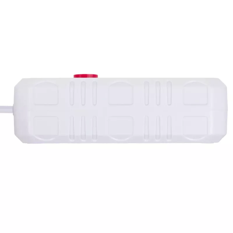 Regleta de enchufes MACLEAN MCE388 W – 2 enchufes, 3×USB, 110–240V, 2500W, cable de 3 m, blanca