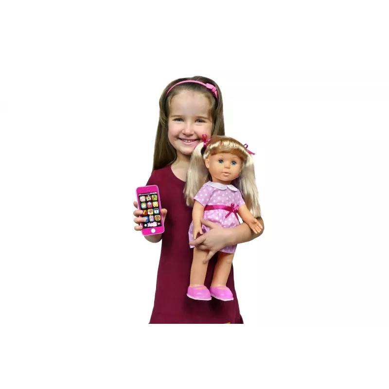 Muñeca Artyk Natalia camina con smartphone 41 cm – muñeca andadora Artyk 41 cm con accesorios