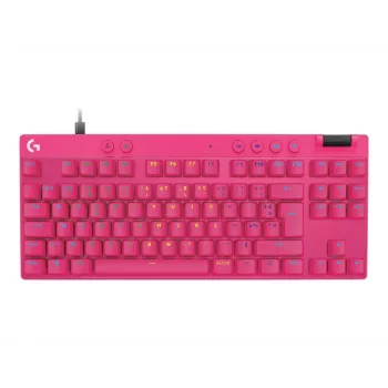 Teclado gaming Logitech G 920-013249 USB AZERTY francés rosa Tenkeyless