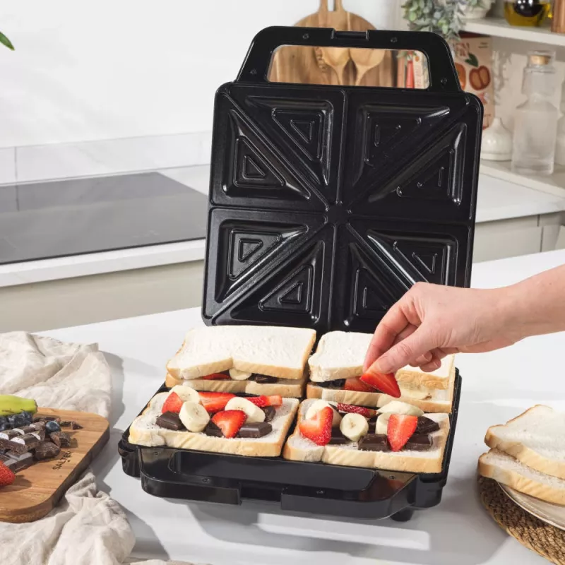 Salter EK6538VDE Sandwichera de 4 rebanadas