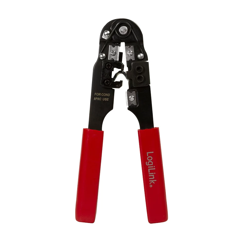 LogiLink WZ0004 Herramienta de crimpado de cables Alicate de crimpado negro. rojo