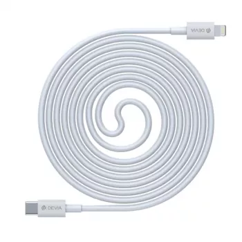 Cable USB-C a Lightning Devia Smart Series PD 18W – blanco, certificado MFi