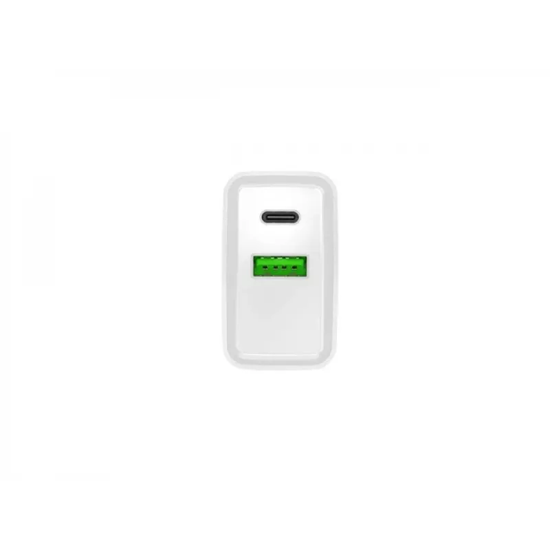 Cargador rápido de red NATEC RIBERA 12V 20W USB-C PD 3.0 + USB-A Samsung AFC blanco