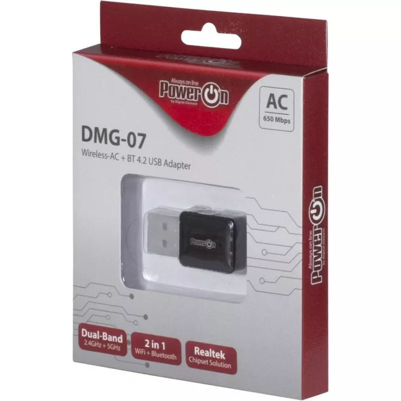 Inter-Tech DMG-07 – inalámbrico – USB – Wi-Fi / Bluetooth – Wi-Fi 5 (802.11ac) – 650 Mbit/s – negro (88888146)