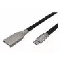 Cable NATEC USB-C/A 2.0 1 m negro metal