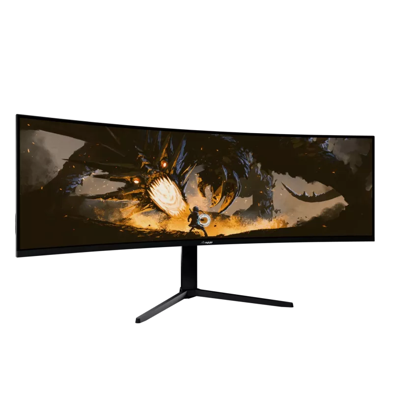 Monitor LED curvo 49 pulgadas Arozzi Nova — 5120 x 1440 Dual QHD, panel VA, 4 ms, hub USB, VESA
