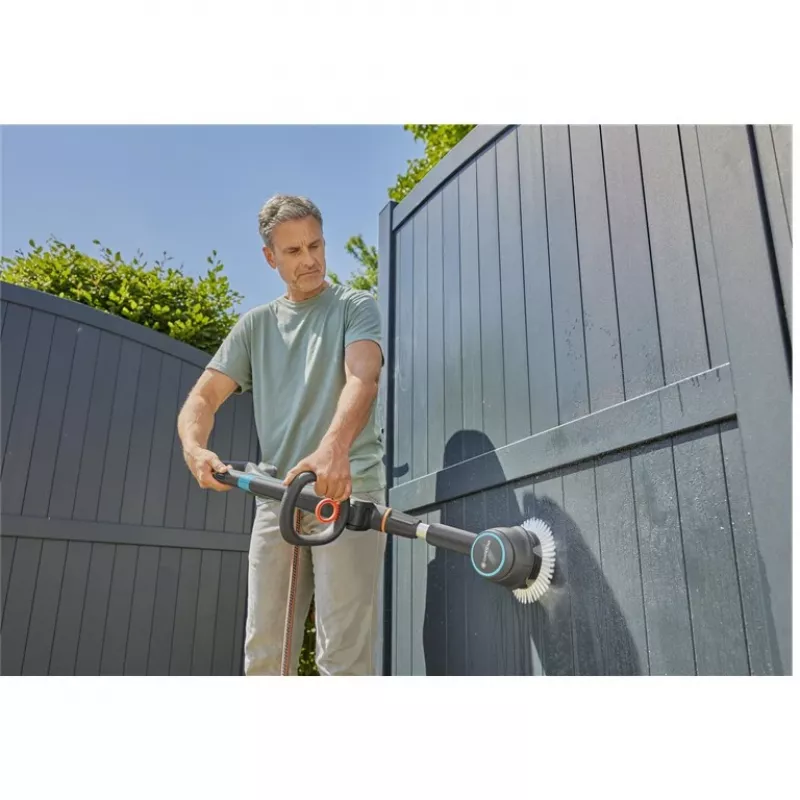 GARDENA Cepillo de disco Soft, para limpiador múltiple a batería AquaBrush, cepillo de lavado (gris/turquesa)