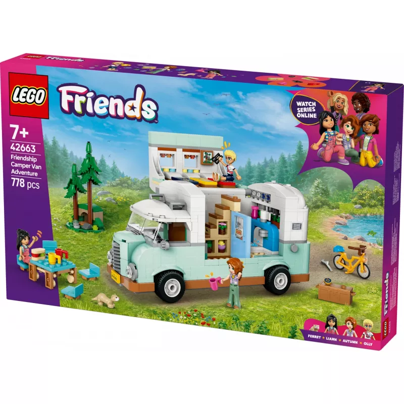 Set LEGO Motor Home 42663 — autocaravana LEGO Friends, 778 piezas, 3 minipersonajes, a partir de 7 años