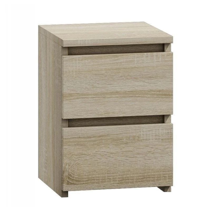 Mesita de noche top e shop M2 SONOMA — mesita de noche de 2 cajones, roble, 300×300×400 mm