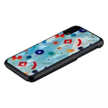 Funda protectora iKins para iPhone XR – diseño Poppin Rock negro
