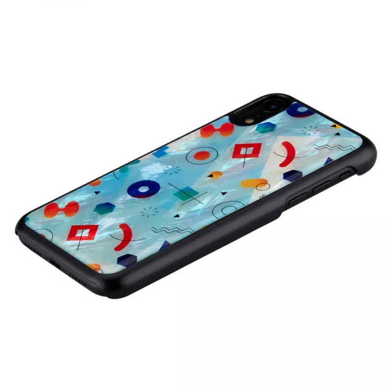 Funda protectora iKins para iPhone XR – diseño Poppin Rock negro