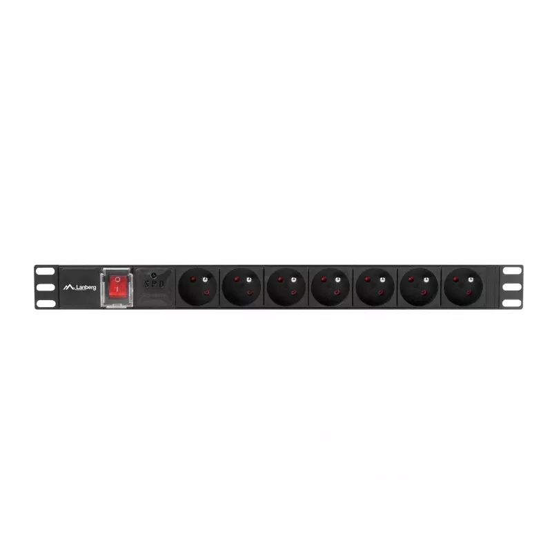 LANBERG PDU-07E-0200-IEC-BK PDU 1U 10A 7 tomas francesas 2m negro