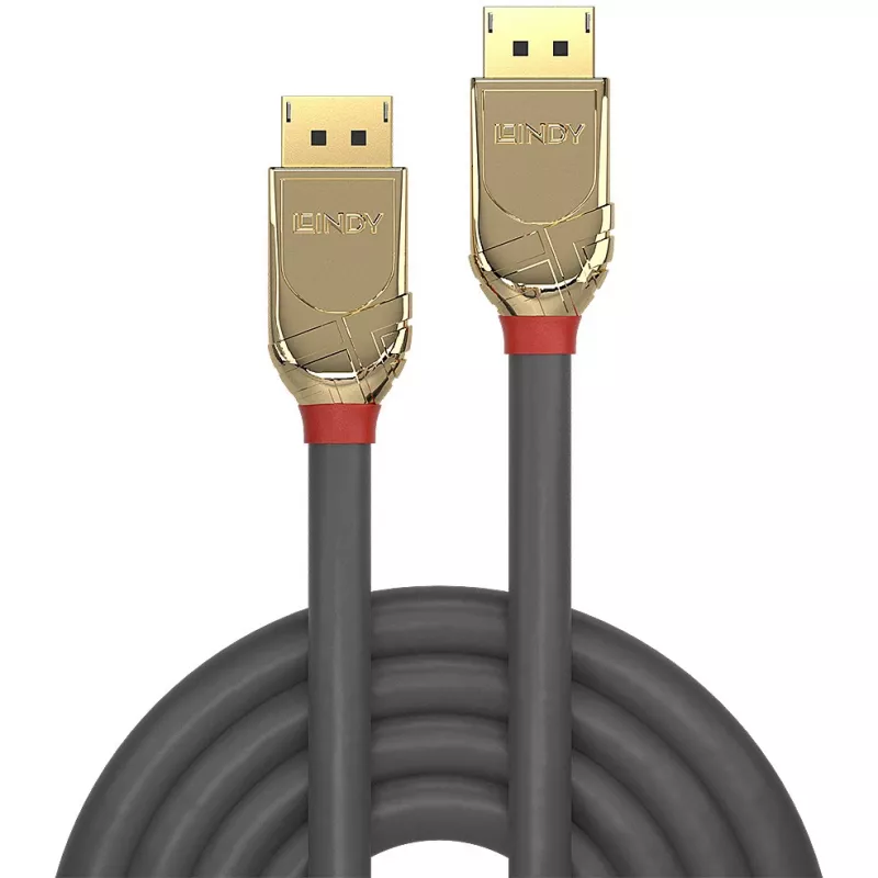 Cable DisplayPort 1.2 Lindy 5m, Gold Line, 5 m, DisplayPort, DisplayPort, conector macho, conector macho, 4096 x 2160 píxeles