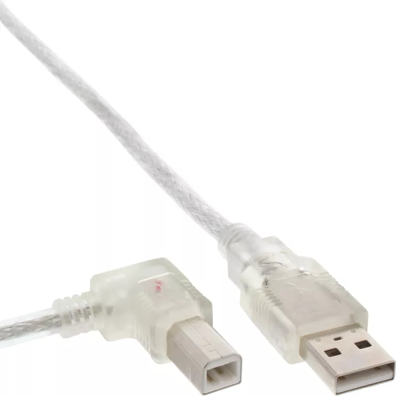 Microconnect USBAB5ANGLED-L Cable USB USB 2.0 5 m USB A USB B blanco