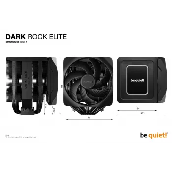 Disipador de CPU be quiet! Dark Rock Elite 13,5 cm Negro 1 unidad