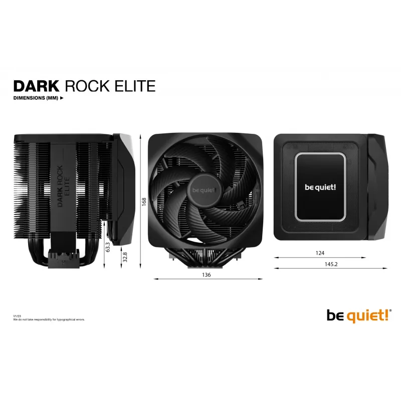 Disipador de CPU be quiet! Dark Rock Elite 13,5 cm Negro 1 unidad